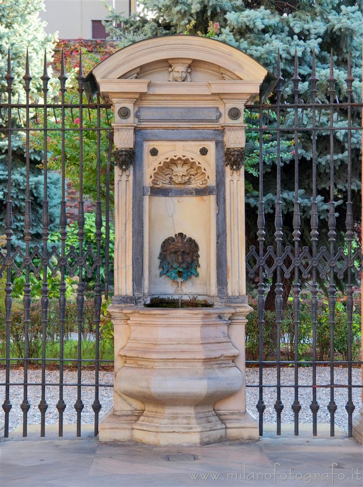 Milan (Italy) - Fountain in the quadriporticus of the Church of Santa Maria dei Miracoli